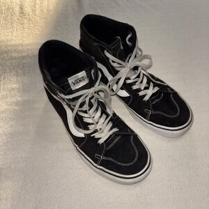 Vans Classic Women's 9.5 Canvas Hi Top Skate Sneakers‎  Black/White Streetwear